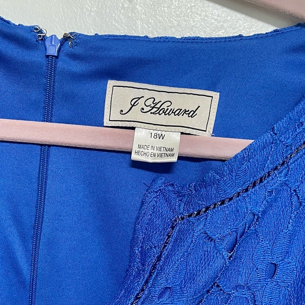 J Howard Floral Lace Dress Blue Size 18W - Picture 4 of 5